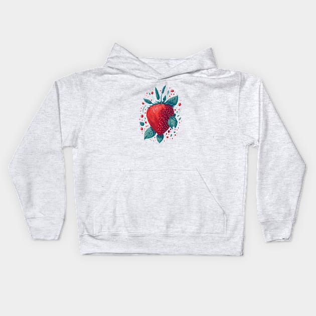 strawberry Kids Hoodie by digital creator bbw